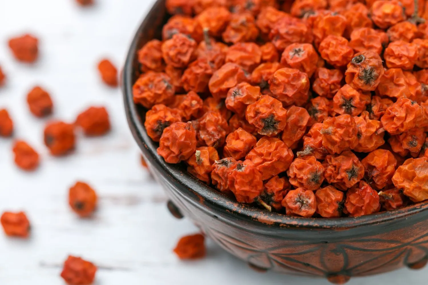 Džiovintos šermukšnio uogos